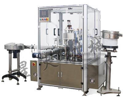 指甲油灌裝落塞旋蓋聯(lián)動(dòng)一體機(jī)GXY-40